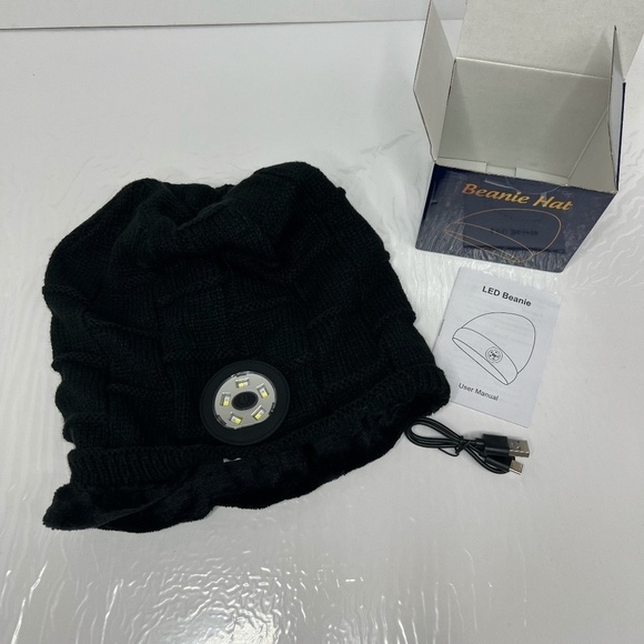 Mens LED Headlamp Beanie‎ Winter Hat Cap - Picture 1 of 6